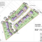 Sketch Autocad and Photoshop images for housing layout, Gloucestershire, 30 dwellings per hectare, medium density
