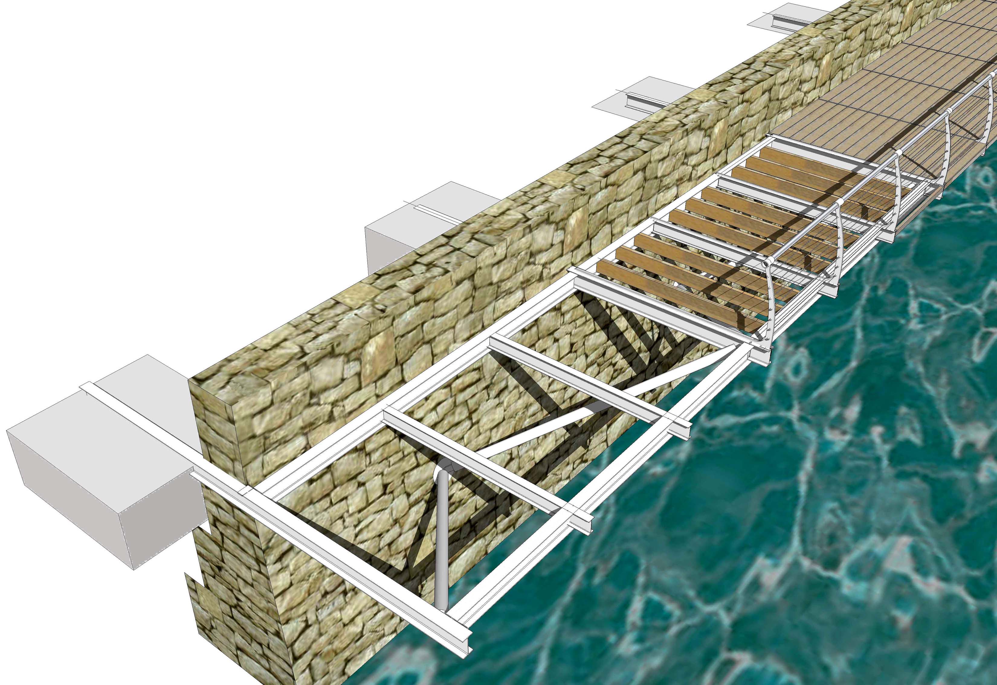 3D CAD drawings, visualisation, photographs. boardwalk, timber, engineer